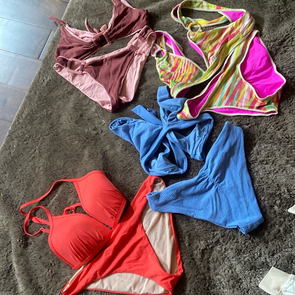 Lot of 4 Bikini sets. Name brands all 4. Becca 3 of them and 1 J Crew. Like New!